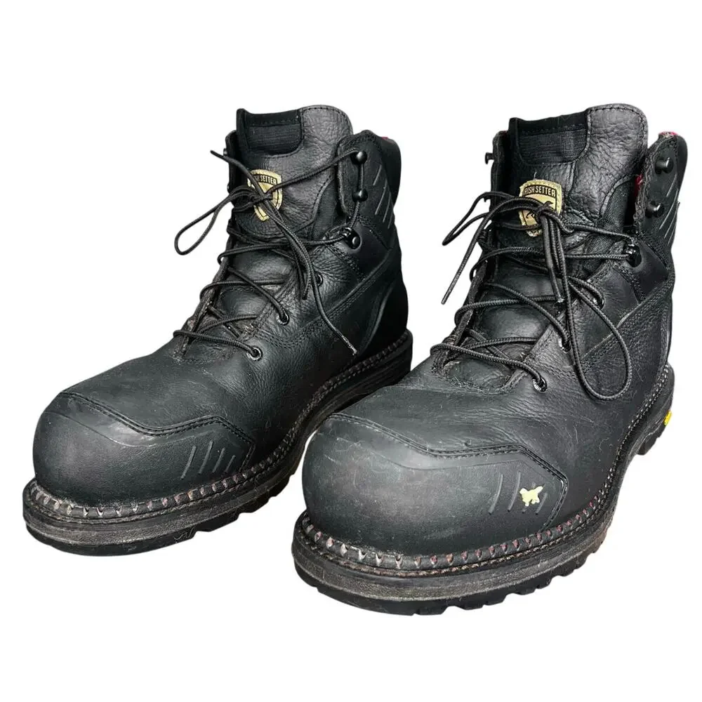 Irish Setter By Red Wing Edgerton XD Black Waterproof Safety Toe Boot Size15
